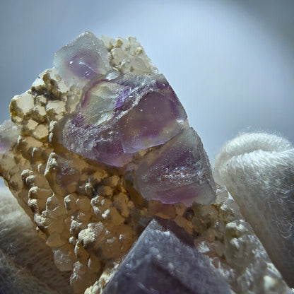 Cube de fluorite fantôme, spécimen de quartz vert violet, Omehane, Namibie, 46 x 25 x 20 mm 