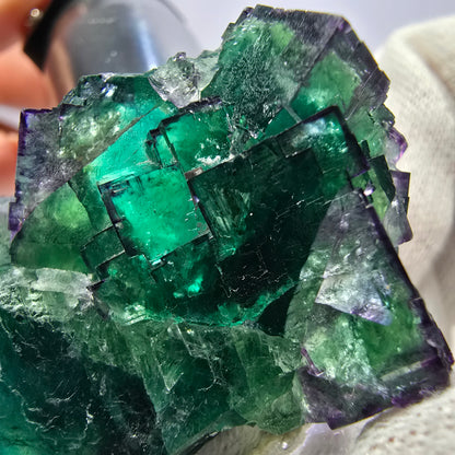Phantom Fluorit Würfel Stufe parkettiert zonal Okorusu, Namibia 45*27*23mm