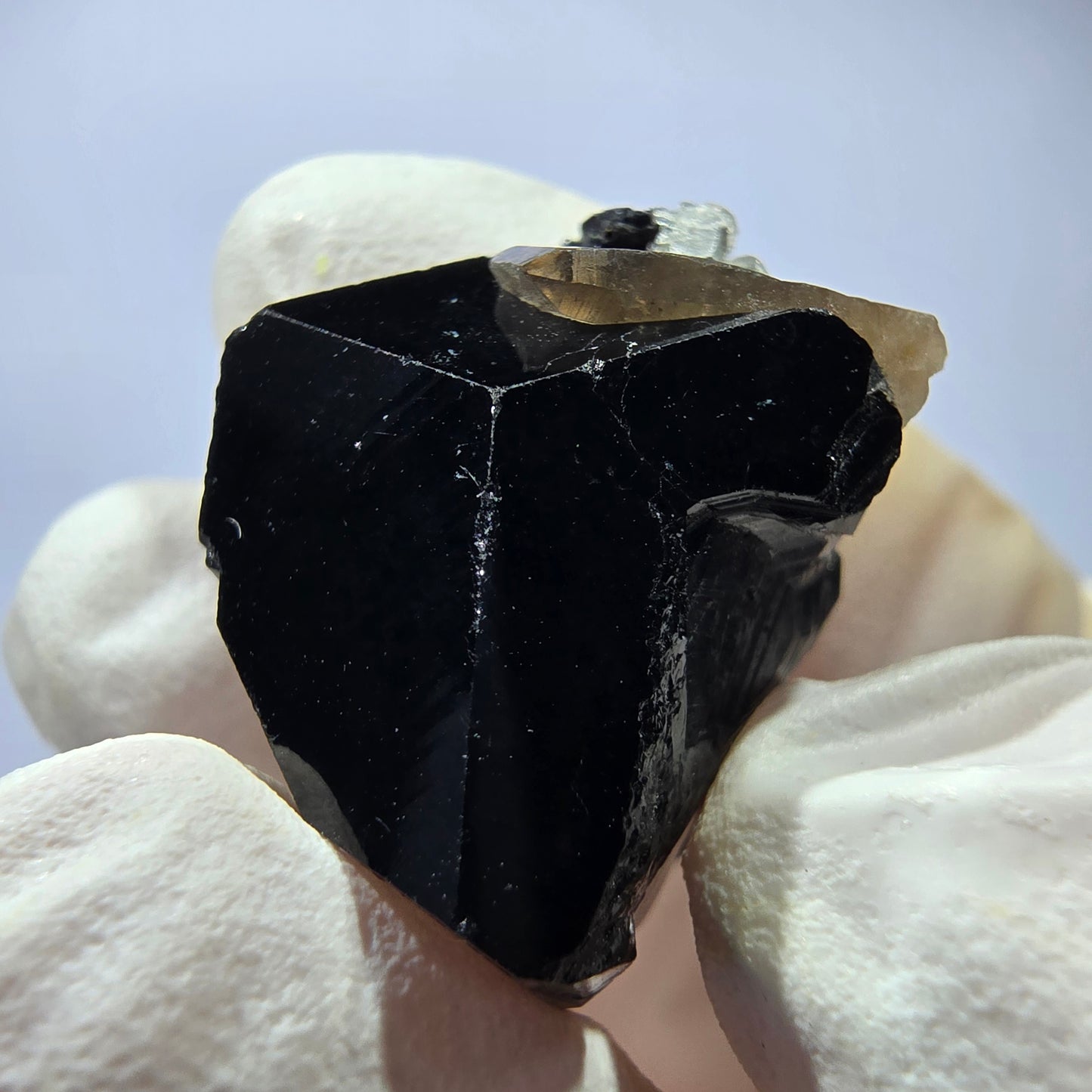 Sym. Tourmaline Schörl, quartz fumé, stade hyalite Erongo, Namibie 23*21*20mm 