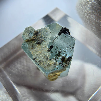 Seltener Aquamarin X mit Schörl Turmalin Erongo, Namibia 12*9*9mm