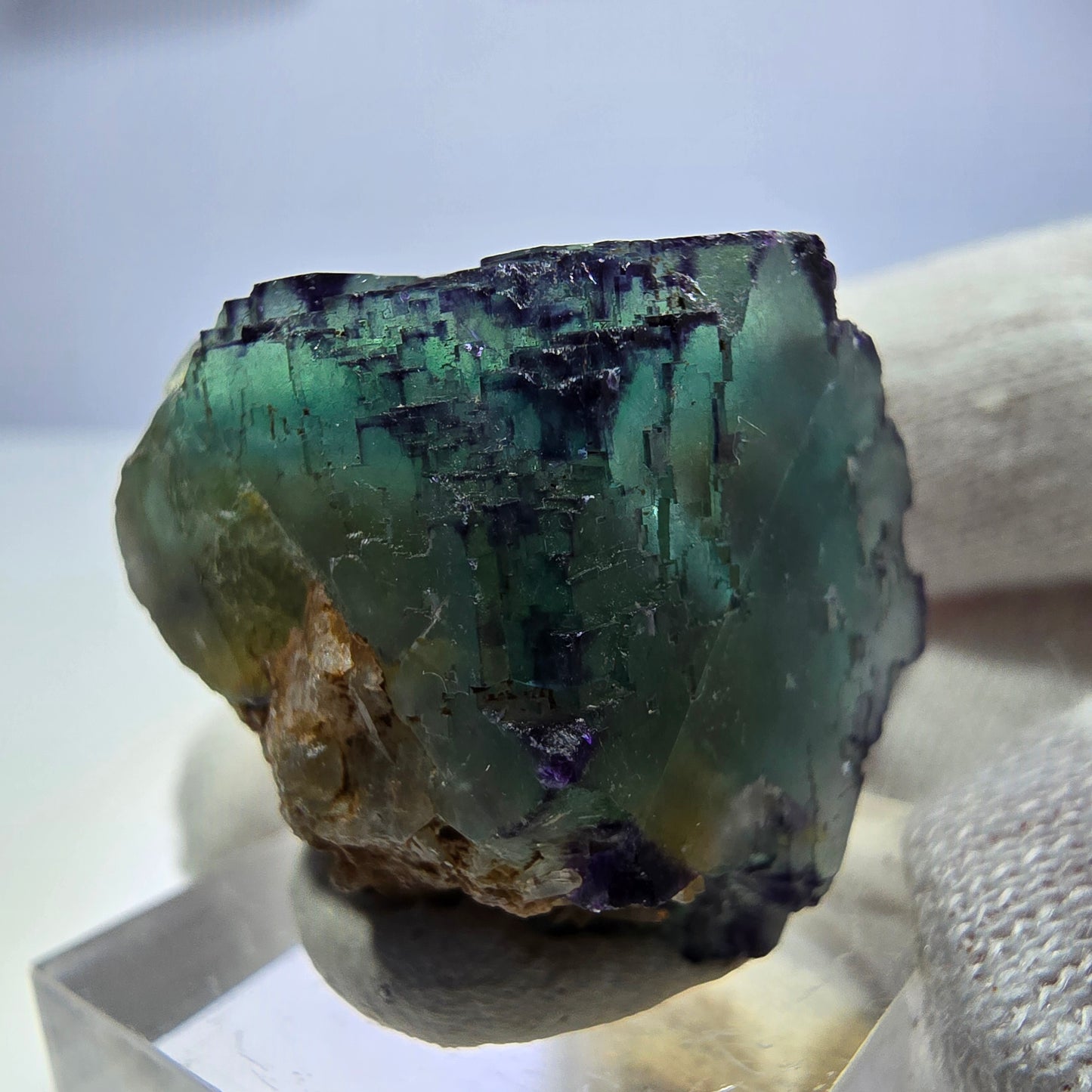 Phantom Fluorit Würfel Stufe parkettiert zonal Okorusu, Namibia 30*24*22mm