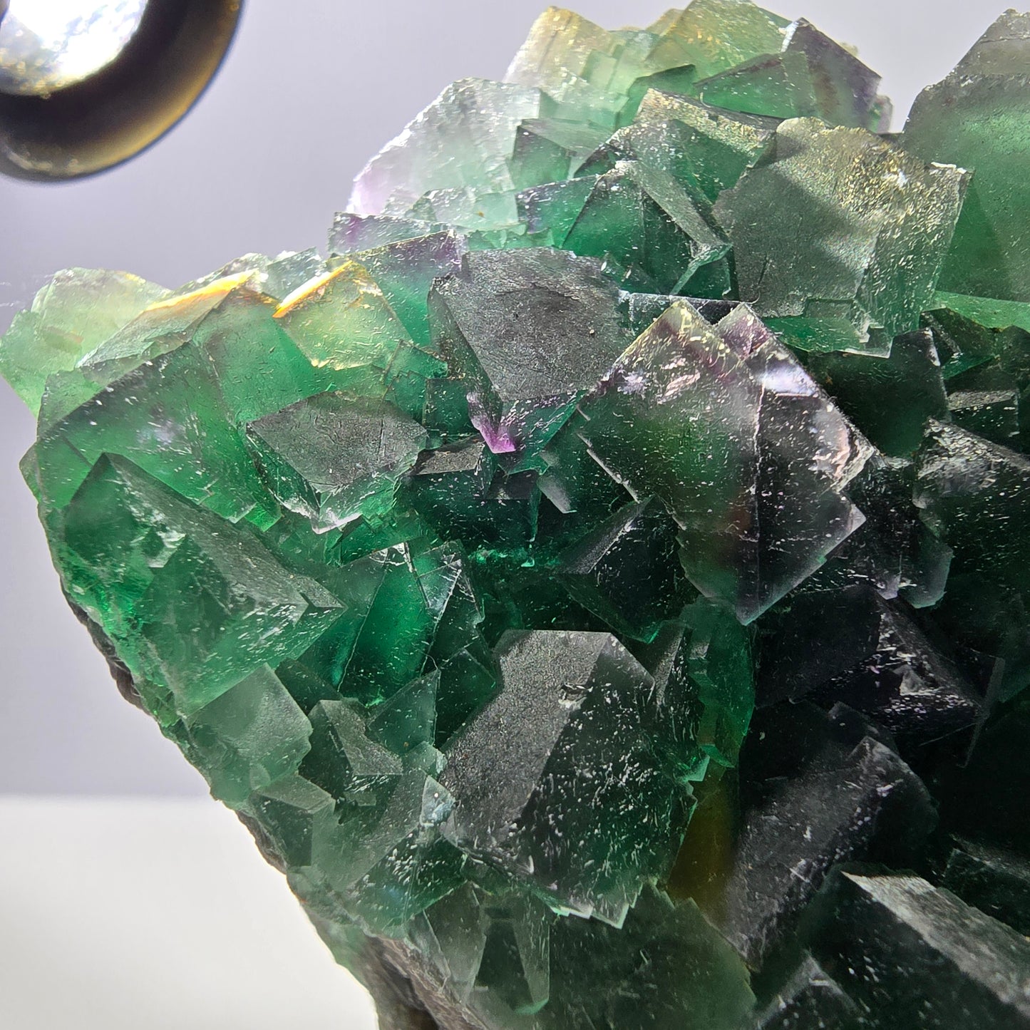 Grand spécimen de cube de fluorite fantôme, parqueté, double face Okorusu, Namibie 98*91*71mm 