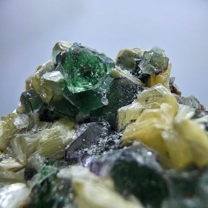 Phantom Fluorit, Rauchquarz, Schörl Turmalin, Muskovit Erongo Namibia 59*51*30mm