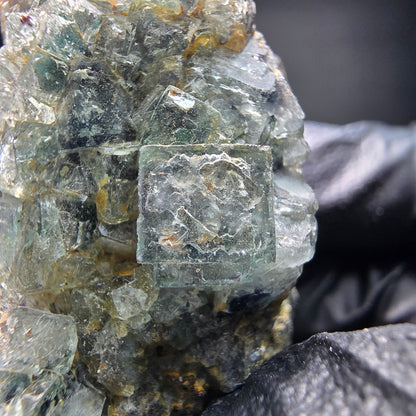 Vert fluorite fantôme sur spécimen de tourmaline Schörl Erongo Namibie 55*34*33mm