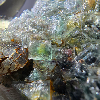 Cubes rares de fluorite fantôme zonale, vert violet, Erongo, Namibie 63*59*18 mm 