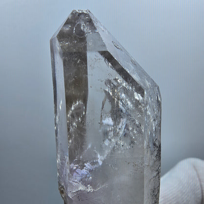 Sceptre fantôme squelette en améthyste DT, calcite Valentine Pocket Goboboseb Namibie 75 x 26 x 20 mm 