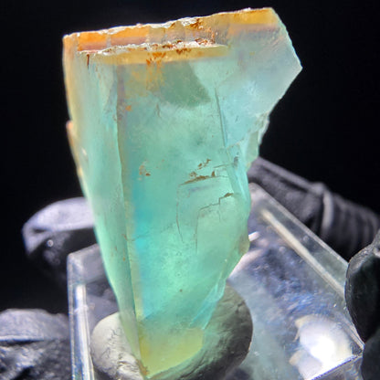 Cube de fluorite fantôme transparent, vert jaune, Erongo, namibie, Collection 28x26x18mm