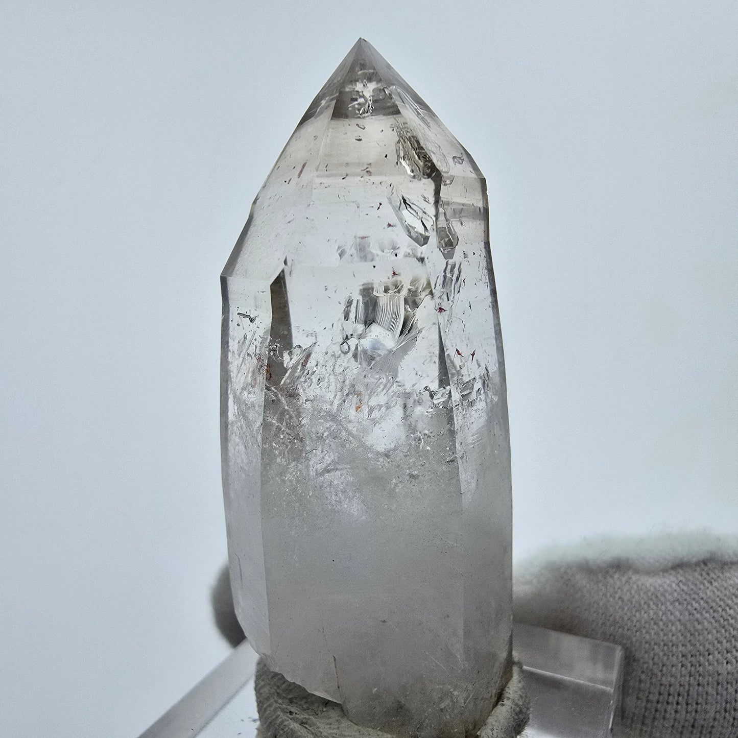 Enhydro Phantom Smoky Quartz Sceptre Tip 1x Bubble Goboboseb, Namibie 45*23*16mm 