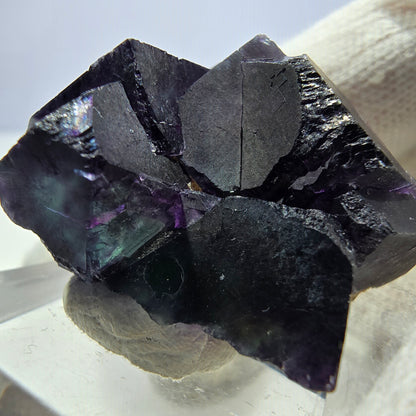 Klare Phantom Fluorit Würfel Stufe zonal grün lila Okorusu, Namibia 37*31*24mm