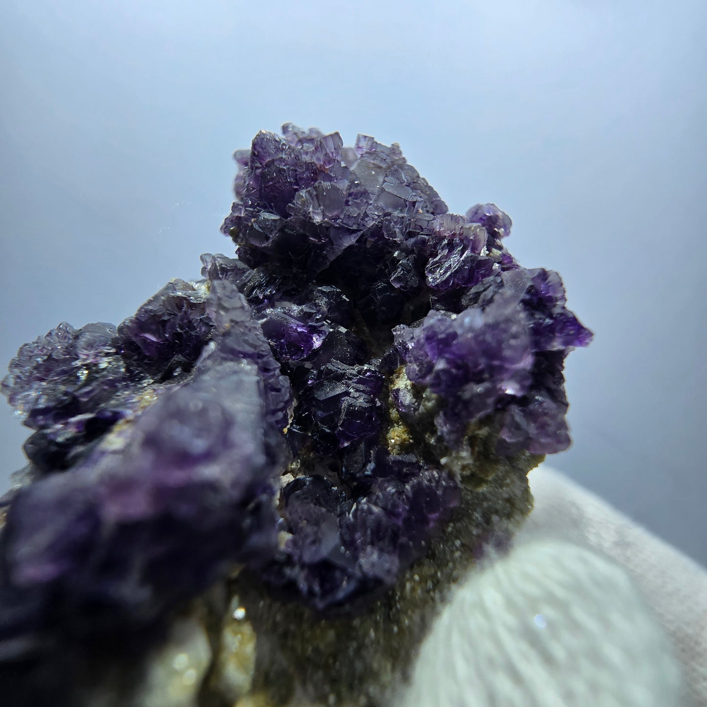 Cube de fluorite fantôme, hyalite, spécimen d'orthose, Erongo, Namibie, 63 x 40 x 28 mm 