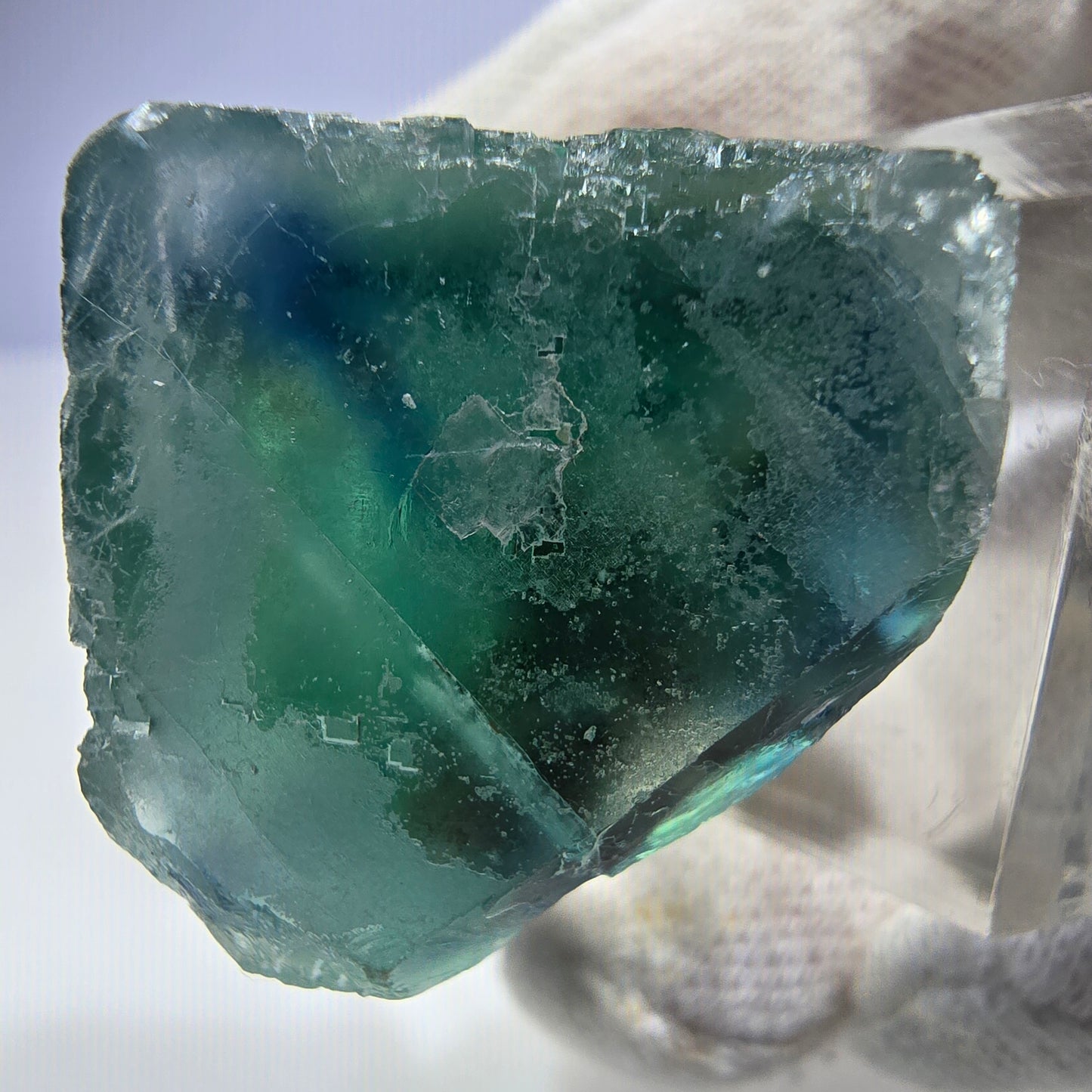 Klarer Phantom Fluorit Würfel parkettiert grün türkis Okorusu Namibia 32*24*26mm