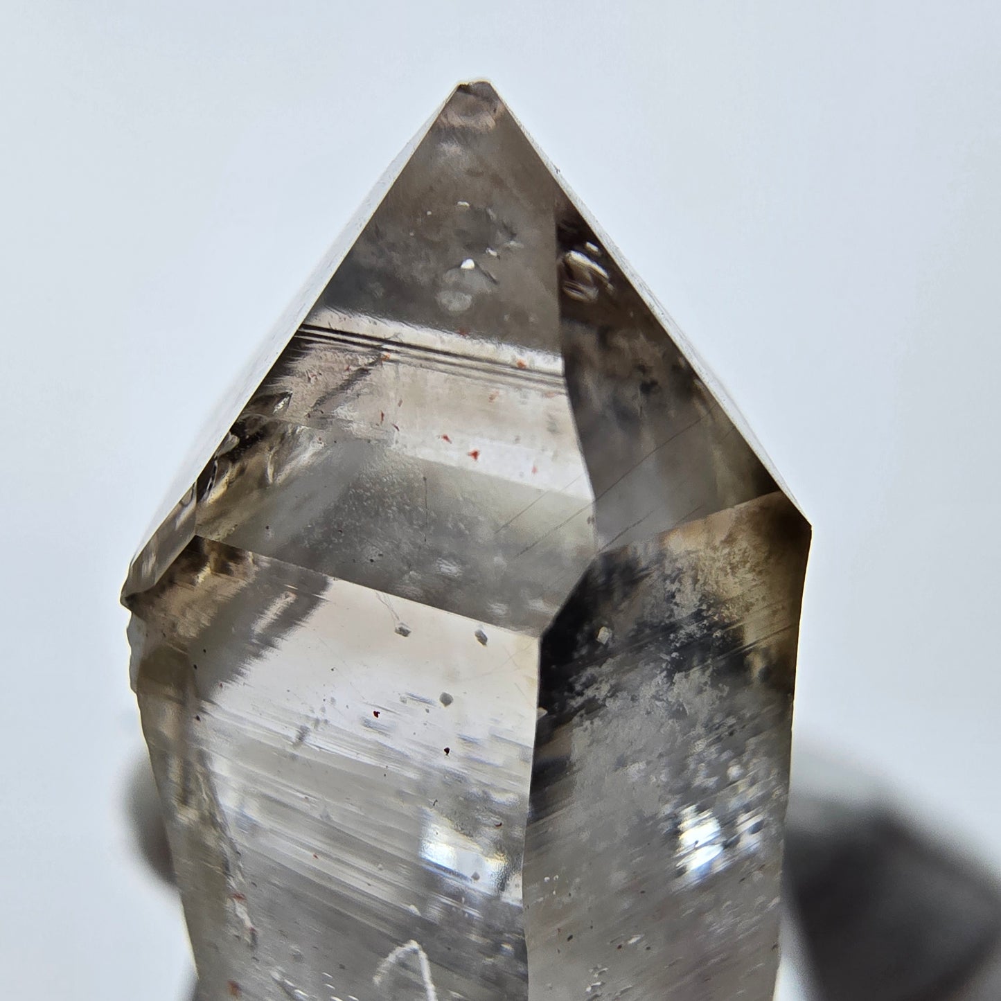 Enhydro Phantom Smoky Quartz Point 1x Bubble Goboboseb, Namibia 40*21*17mm 