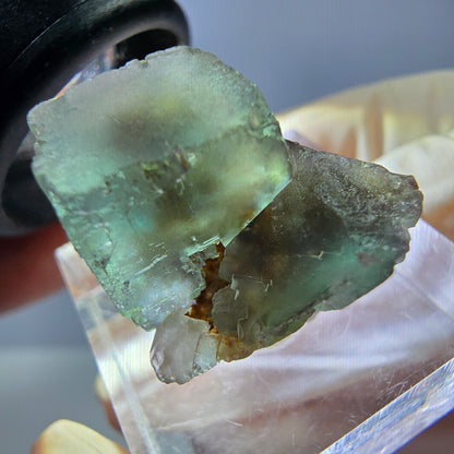 Seltene Phantom Fluorit Würfel Stufe, grün Okorusu, Namibia 22*19*18mm