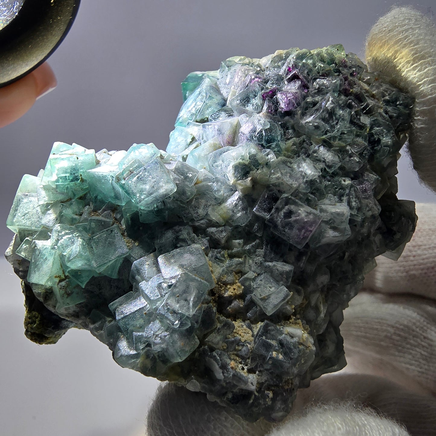 Cube de fluorite fantôme zonal, spécimen de tourmaline Schorl, Erongo, Namibie, 56 x 49 x 41 mm 