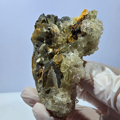 Seltene Hyalit Opal, Orthoklas, Schörl Turmalin Stufe Erongo, Namibia 83*56*53mm