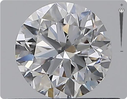 Diamant naturel de 0,50 carat GIA | Couleur D | Pureté VVS1 | Taille ronde | TB BI TB #D10017