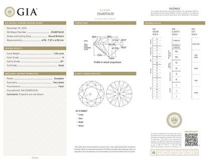 Diamant naturel de 0.70 ct GIA | Couleur F | Pureté SI1 | Taille ronde | TB EX TB #D10054