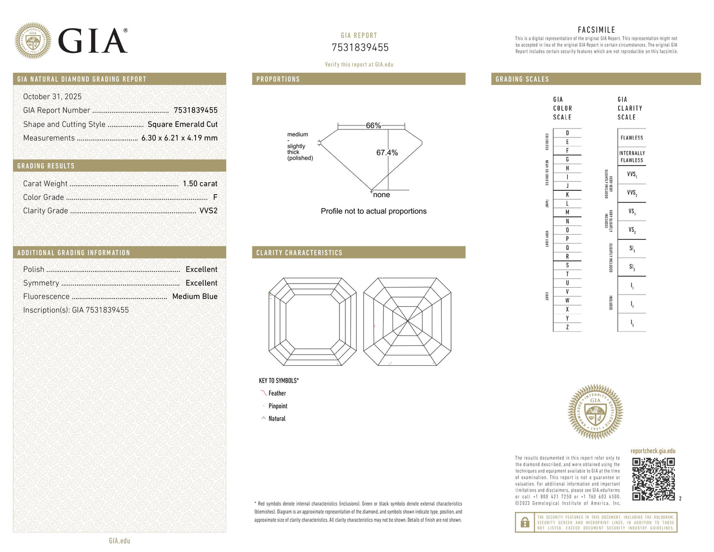 Diamant naturel GIA de 1,50 ct | Couleur F | Pureté VVS2 | Ovale | EX EX EX #D10137