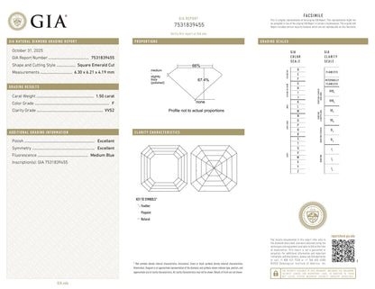 Diamant naturel GIA de 1,50 ct | Couleur F | Pureté VVS2 | Ovale | EX EX EX #D10137