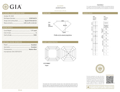 Diamant naturel GIA 1,71 ct | Couleur G | Pureté VVS2 | Ovale | EX EX EX #D10149