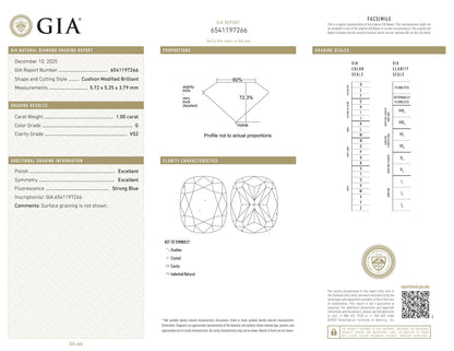 Natural 1.00ct GIA Diamond | Color G | Clarity VS2 | Oval | GD EX EX #D10150