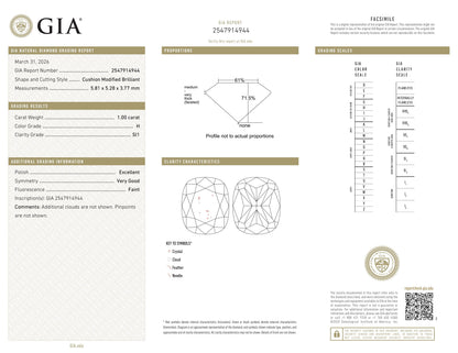 Diamant naturel GIA de 1,00 ct | Couleur F | Pureté VVS2 | Ovale | EX EX EX #D10193