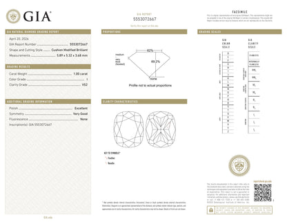 Diamant naturel GIA 1.00ct | Couleur I | Pureté VS2 | Ovale | TB EX TB #D10230