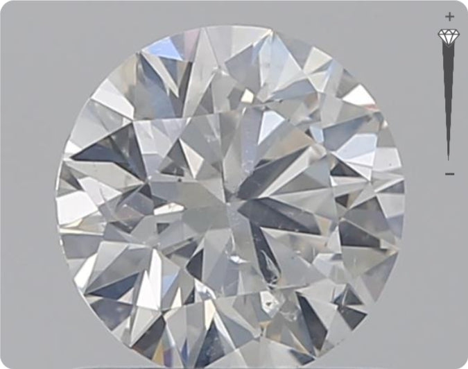 Diamant naturel GIA 0,71 ct | Couleur H | Pureté SI2 | Taille ronde | EX EX EX #D10276