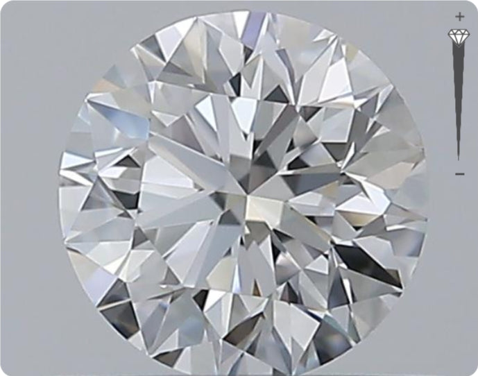 Natural 0.57ct GIA Diamond | Color D | Clarity VVS2 | Round Brilliant Cut | EX EX EX #D10295
