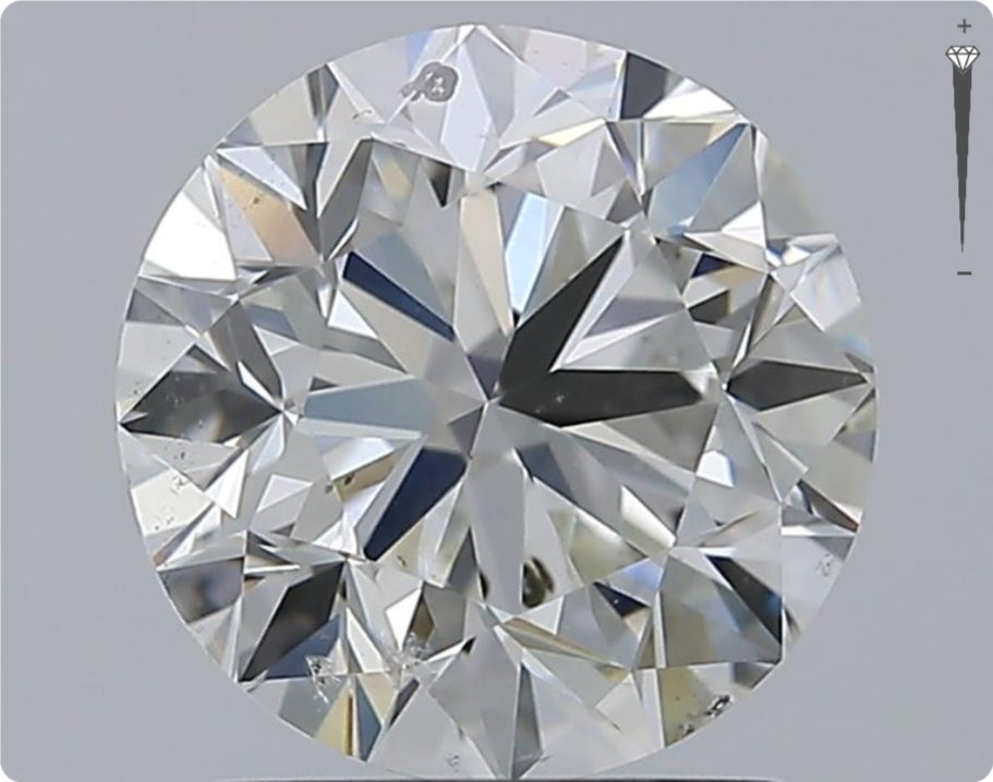 Diamant naturel GIA 2,00 carats | Couleur H | Pureté SI2 | Coupe ronde | TB EX BJ #D10304