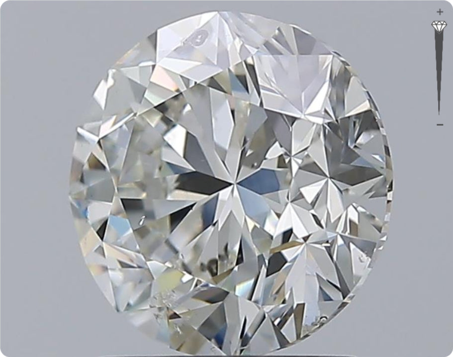Diamant naturel GIA 2,00 carats | Couleur H | Pureté SI2 | Coupe ronde | TB EX BJ #D10304