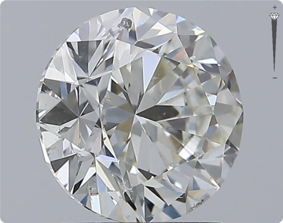 Diamant naturel GIA 2,00 carats | Couleur H | Pureté SI2 | Coupe ronde | TB EX BJ #D10304
