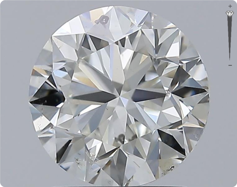 Diamant naturel GIA 2,00 carats | Couleur H | Pureté SI2 | Coupe ronde | TB EX BJ #D10304