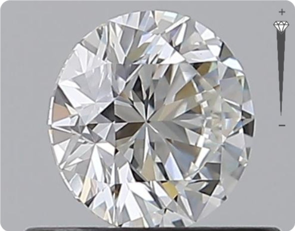 Natural 0.52ct GIA Diamond | Color F | Clarity VVS2 | Round Cut | EX EX EX #D10338