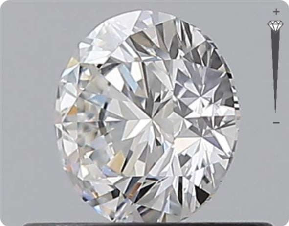 Natural 0.52ct GIA Diamond | Color F | Clarity VVS2 | Round Cut | EX EX EX #D10338