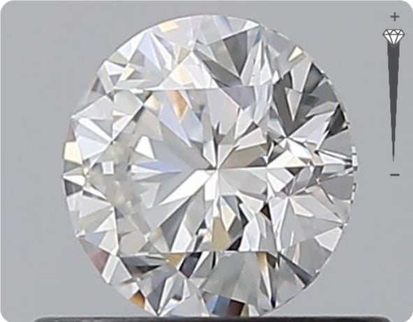 Natural 0.52ct GIA Diamond | Color F | Clarity VVS2 | Round Cut | EX EX EX #D10338