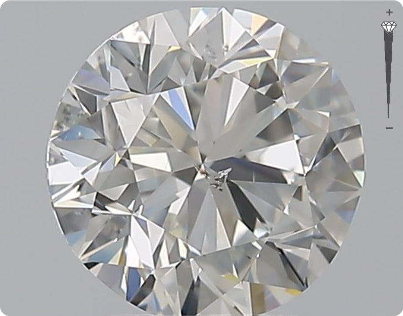 Diamant naturel 2,00 carats GIA | Couleur G | Pureté SI2 | Taille ronde | TB EX TB #D10372