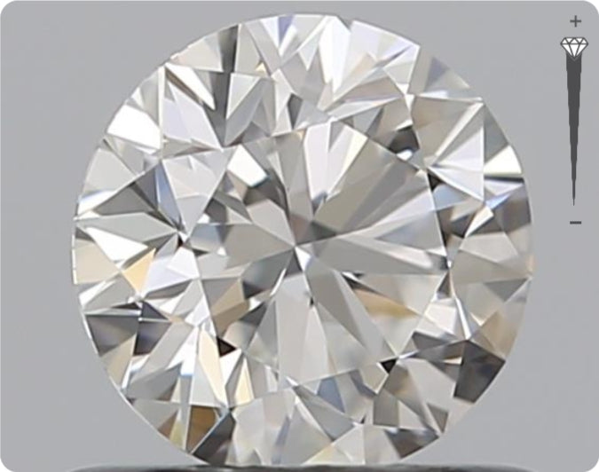 Diamant naturel de 0.59 ct GIA | Couleur E | Pureté VVS1 | Taille ronde | EX EX EX #D10380