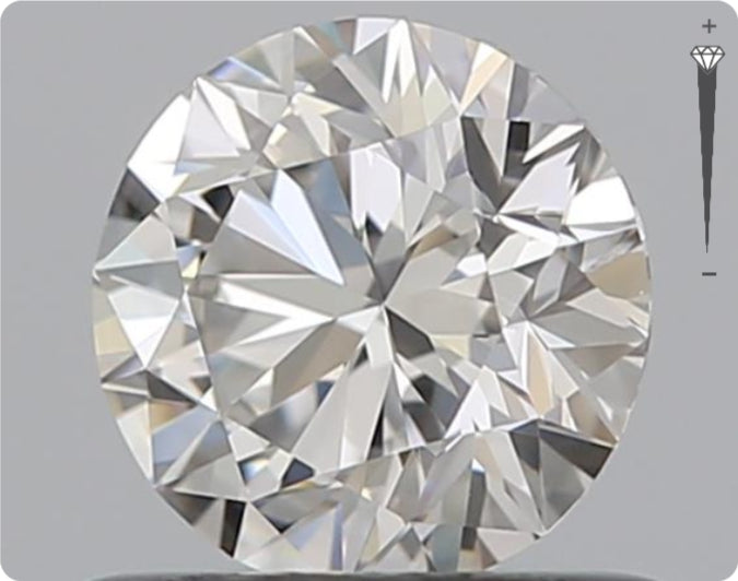 Diamant naturel de 0.59 ct GIA | Couleur E | Pureté VVS1 | Taille ronde | EX EX EX #D10380