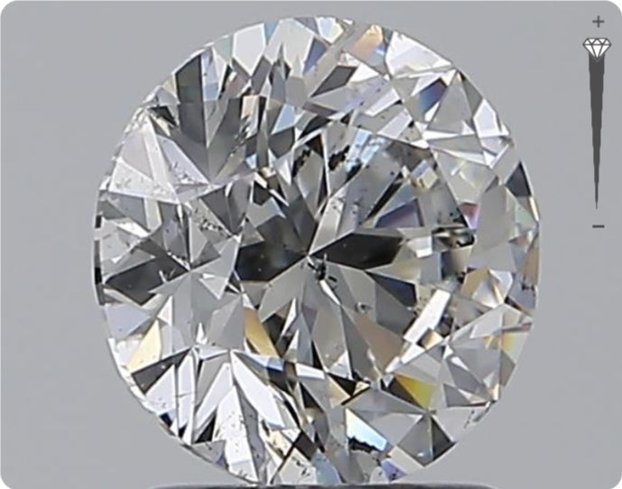 Diamant naturel 1,70 ct GIA | Couleur F | Pureté SI2 | Taille ronde | TB EX EX #D10383