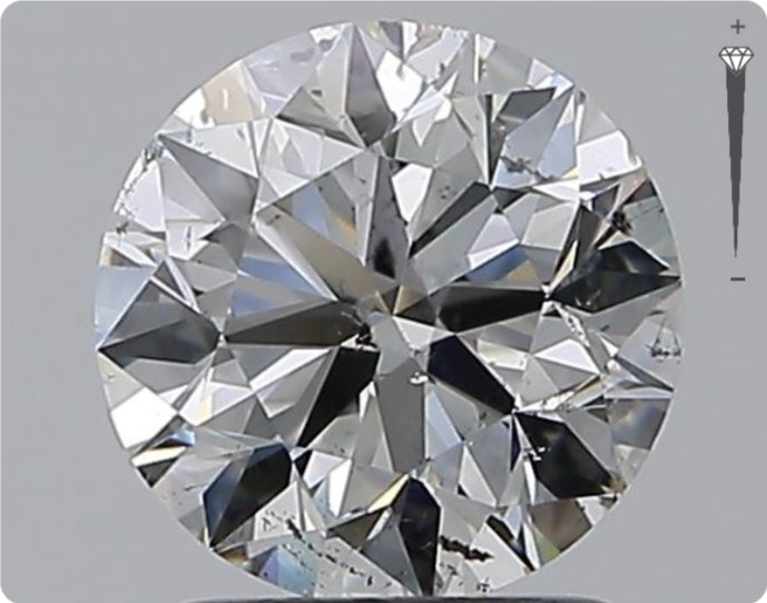 Diamant naturel 1,70 ct GIA | Couleur F | Pureté SI2 | Taille ronde | TB EX EX #D10383