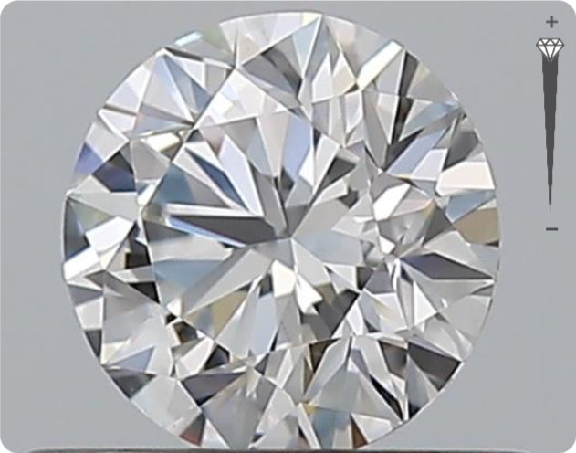 Diamant naturel GIA de 0,53 ct | Couleur F | Pureté VVS1 | Taille ronde | EX EX EX #D10384