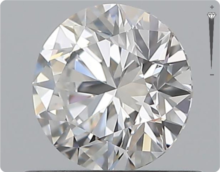 Natural 0.66ct GIA Diamond | Color D | Clarity VVS1 | Round Cut | EX EX EX #D10387