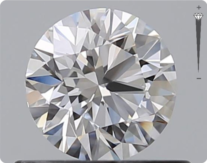 Diamant naturel GIA de 0,53 ct | Couleur E | Pureté VVS1 | Taille ronde | EX EX EX #D10438