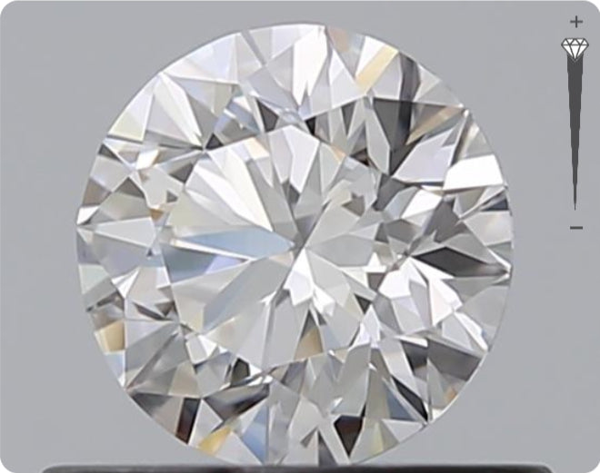 Diamant naturel GIA de 0,53 ct | Couleur E | Pureté VVS1 | Taille ronde | EX EX EX #D10438