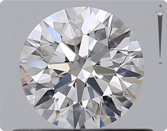 Diamant naturel GIA de 0,53 ct | Couleur E | Pureté VVS1 | Taille ronde | EX EX EX #D10438