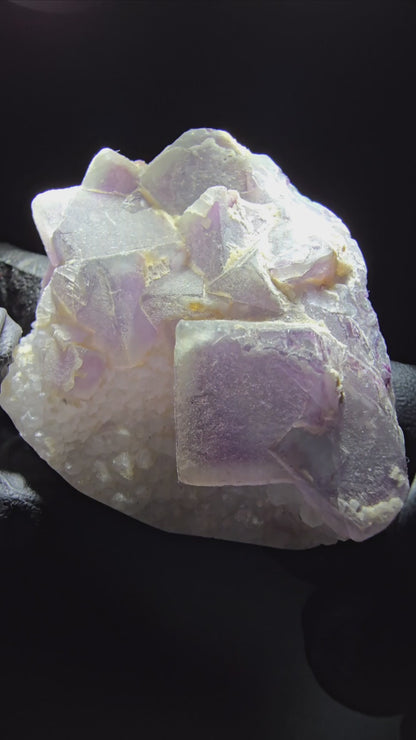 Phantom Fluorite Cube on Quartz Cluster purple green Omehane, Namibia 65*55*19mm