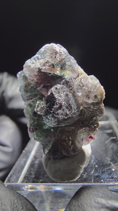 Cube de fluorite fantôme vert violet Okorusu, Collection namibie 25*16*9mm