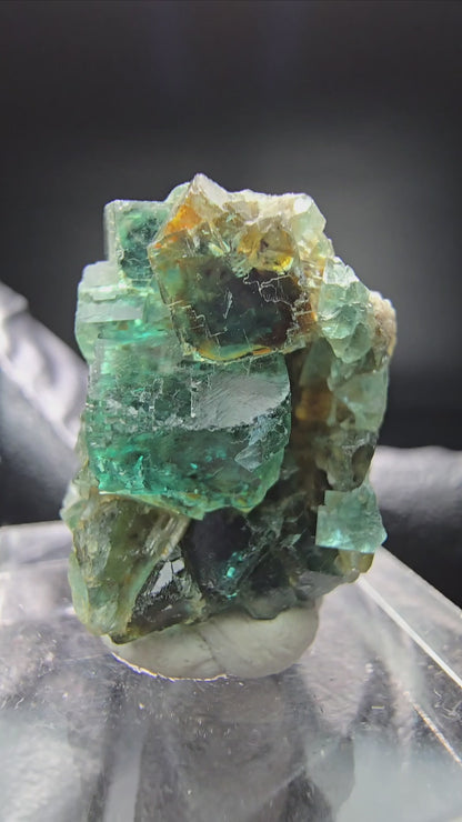 Seltene klare Phantom Fluorit Würfel Stufe grün Okorusu, Namibia 25*18*17mm