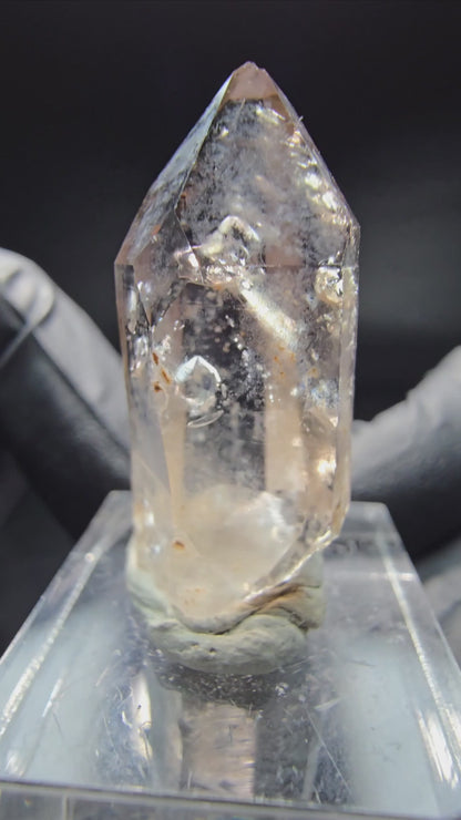 Quartz fumé fantôme clair, pointe de sceptre Goboboseb namibie, Collection 34x15x14mm